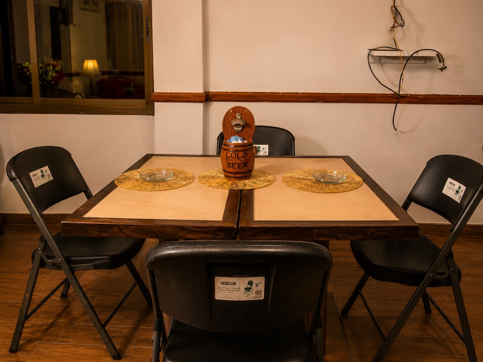 The dining room at JC Guest House set for guests